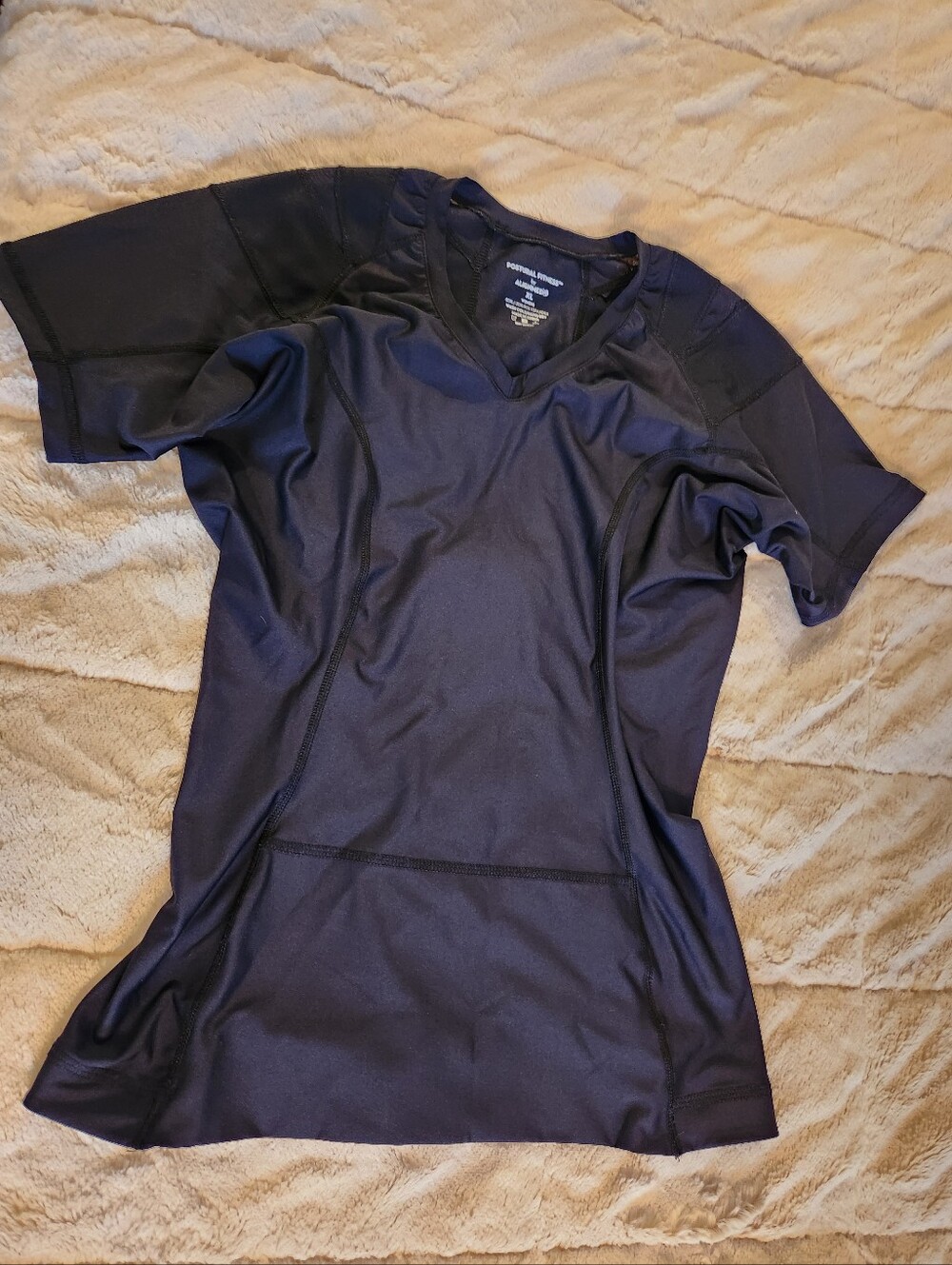 Alignmed Posture Shirt Pullover, Black, V-Neck Short Sleeve Top Size XL EUC